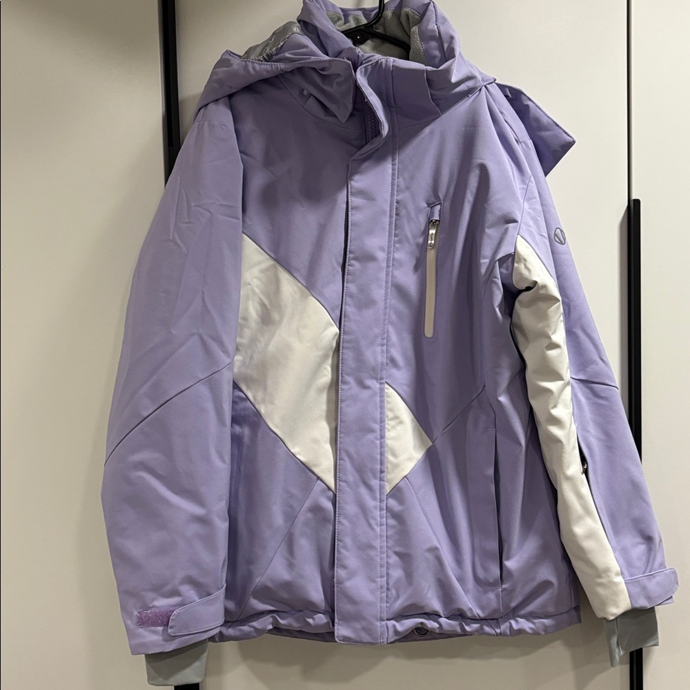 Sunice Purple and White Hooded Jacket